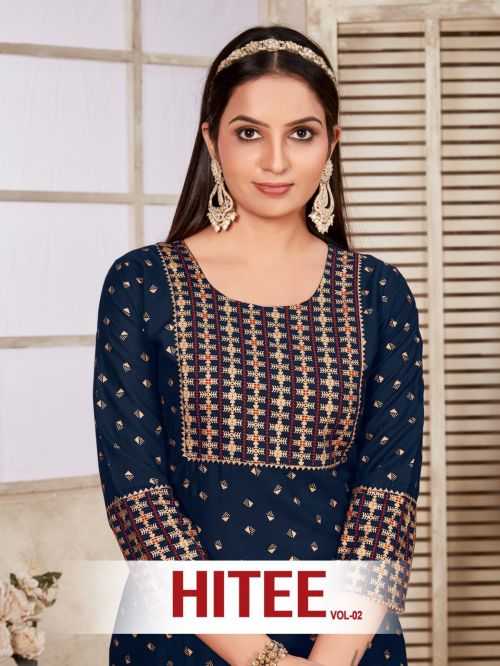 Sangeet Hitee Vol 2 Rayon Straight Printed Kurtis Collection