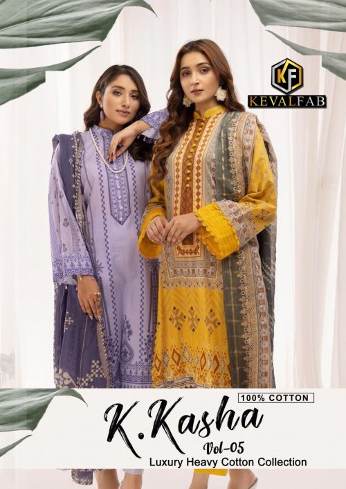 Keval K Kasha Vol5 Designer Pakistani Karachi Cotton Dress Material