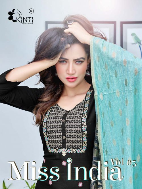 Kinti Miss India Vol 5 Rayon Regular Kurti Pant With Dupatta Set