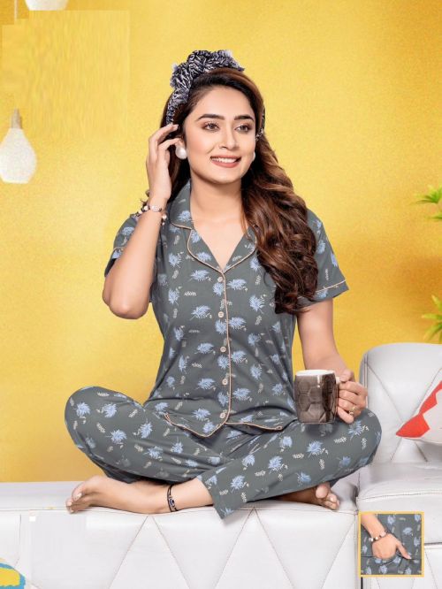 Summer Special Ns D42 Heavy Coller Printed Cotton Night Suits Collection