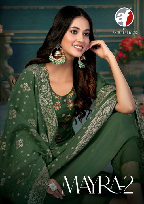 Af Mayra Vol 2 Designer Embroidery Silk Kurti Pant With Dupatta Collection
