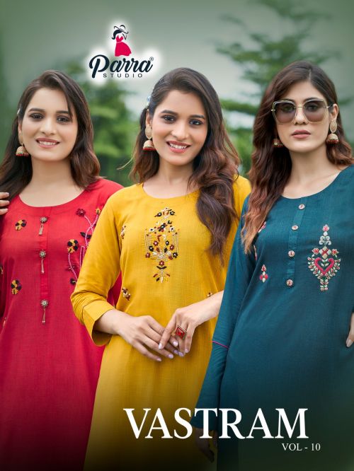 Parra Vastram Vol 10 Designer Embroidery Rayon Kurti Collection