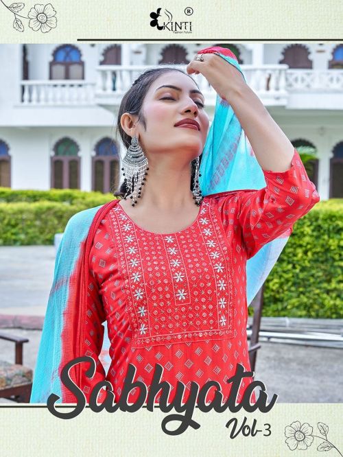 Kinti Sabhyata Vol 3 Rayon Readymade Kurti Pant With Dupatta
