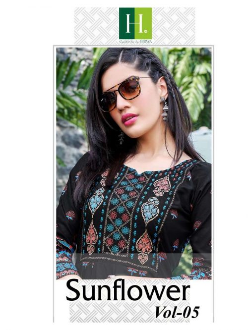 Hirwa Sunflower Vol 5 Fancy Anarkali Long Kurti Collection