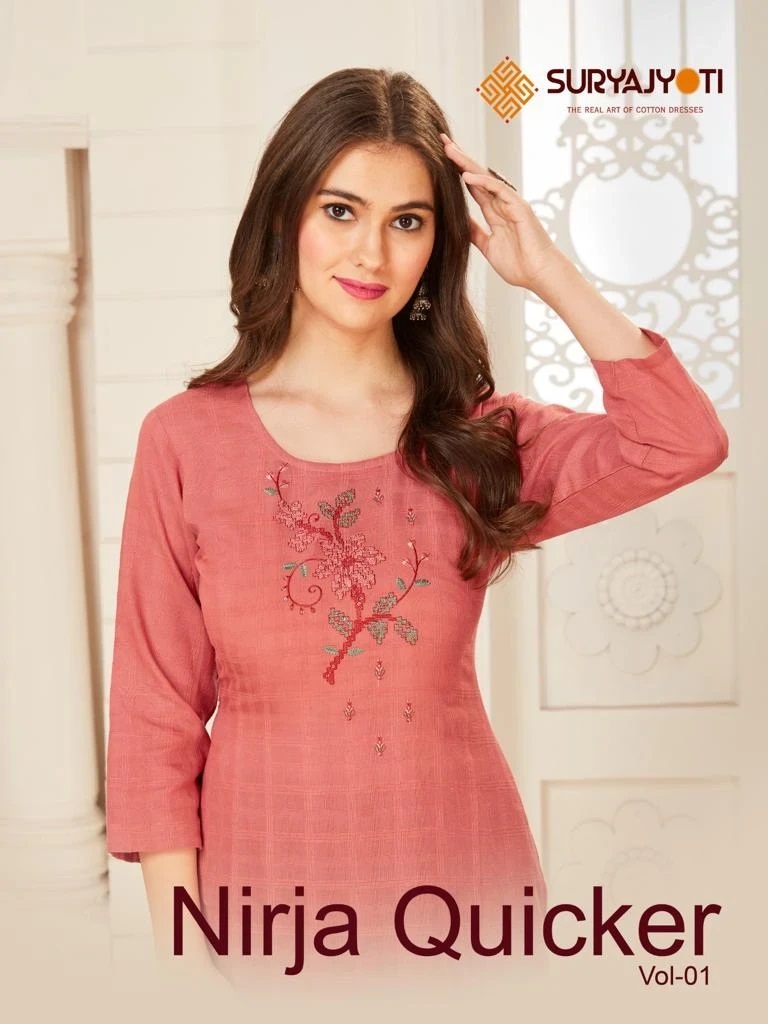 Suryajyoti Nirja Quicker Vol 1 Embroidery Kurti Collection