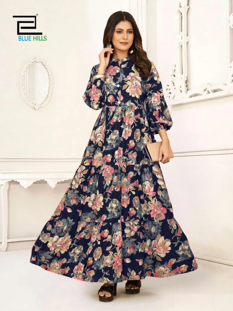 Blue Hills Ameesha Printed Long Designer Kurti Collection