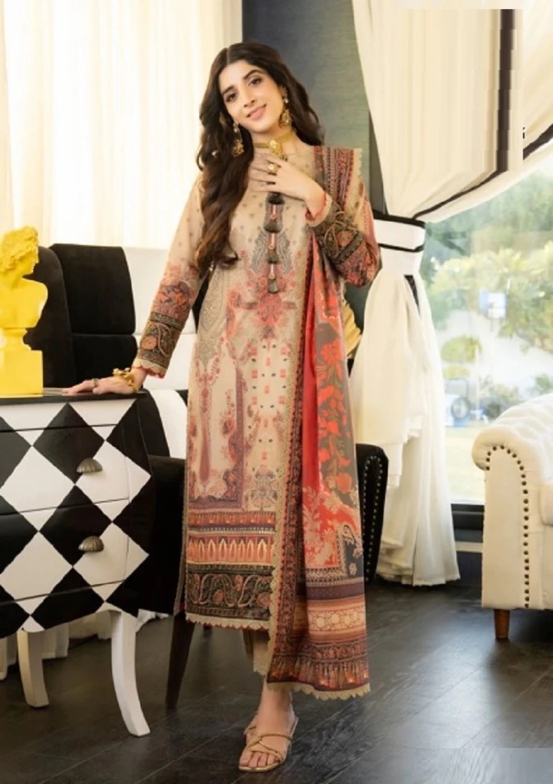 Al Karam Kesariya Vol 9 Printed Cotton Dress Material