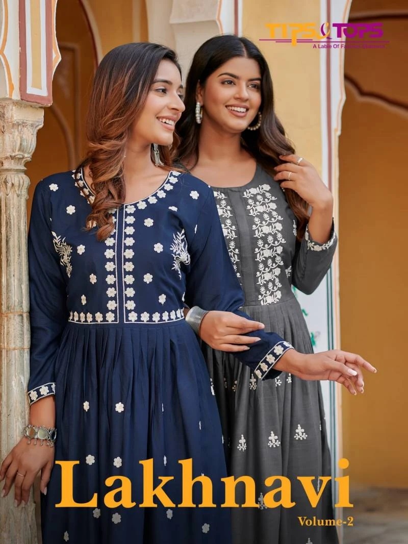 Tips And Tops Lakhnavi Vol 2 Designer Long Kurti Wholesale Collection
