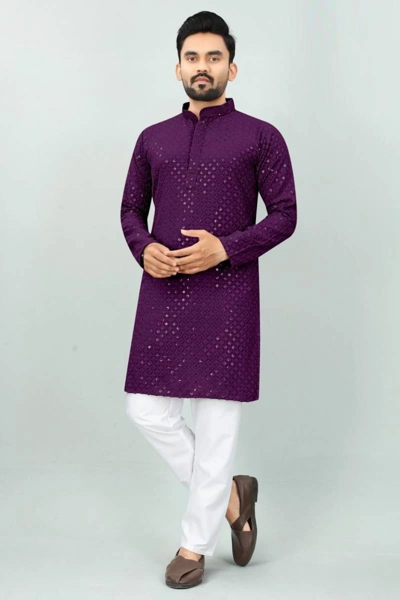 Blue Hills Desi Boyz 2 Chikan Work Festive Wear Kurta With Pajama Mens