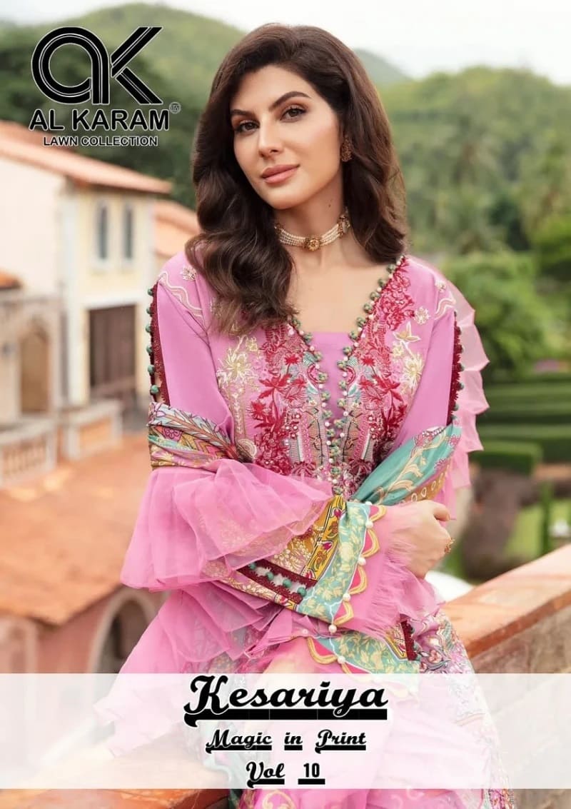 Al Karam Kesariya Vol 10 Cotton Pakistani Dress Material Collection