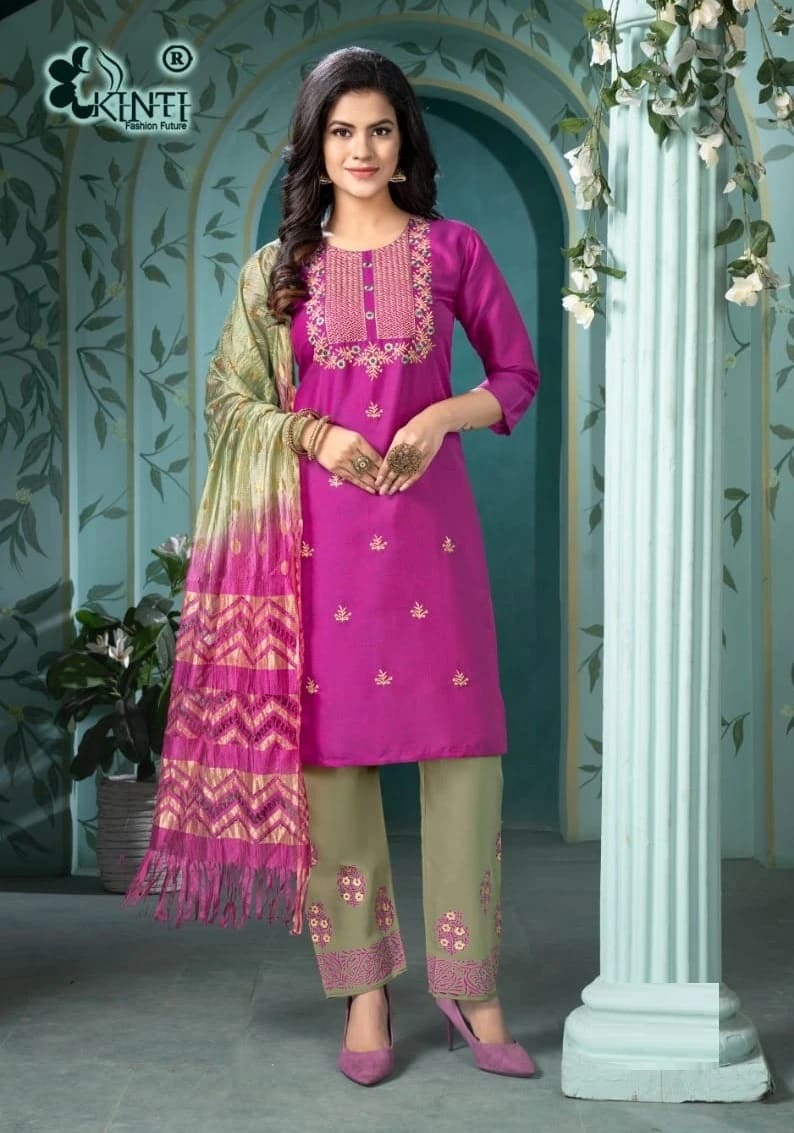 Kinti Vintage Vol 8 Designer Readymade Kurti Pant With Dupatta