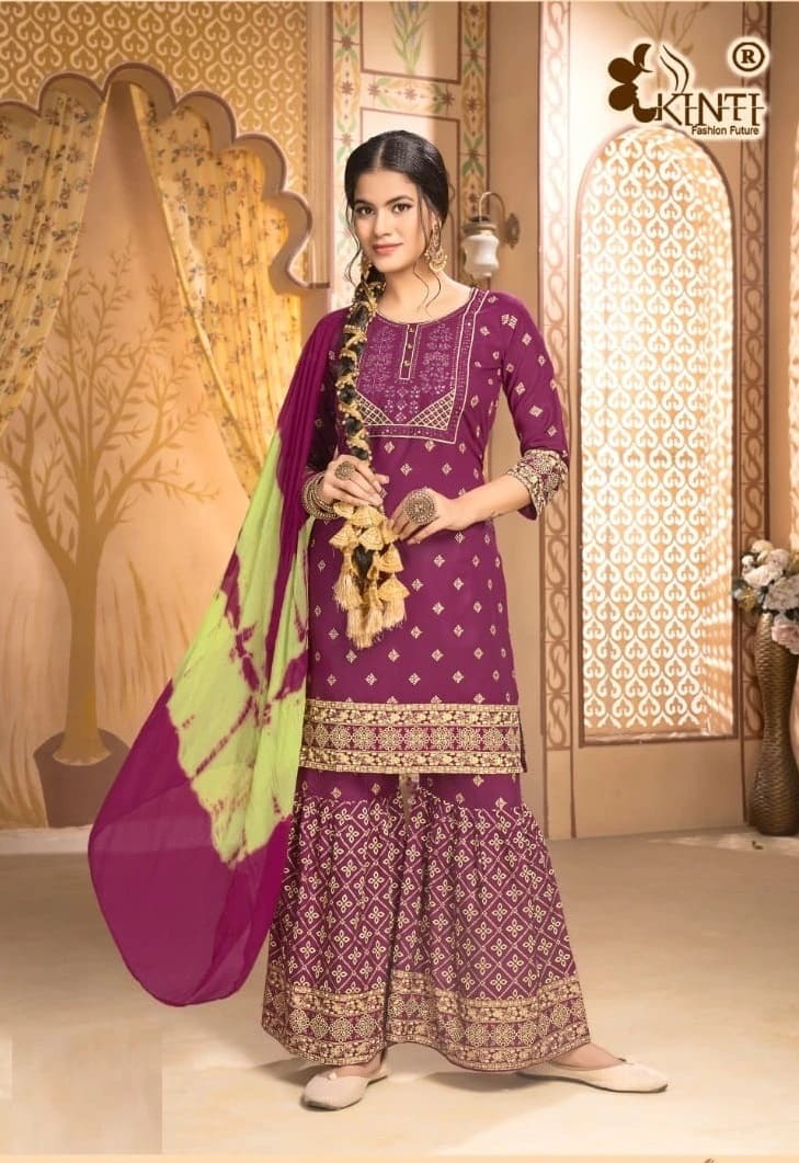 Kinti Mumtaaz Vol 2 Designer Kurti Sharara With Dupatta Collection