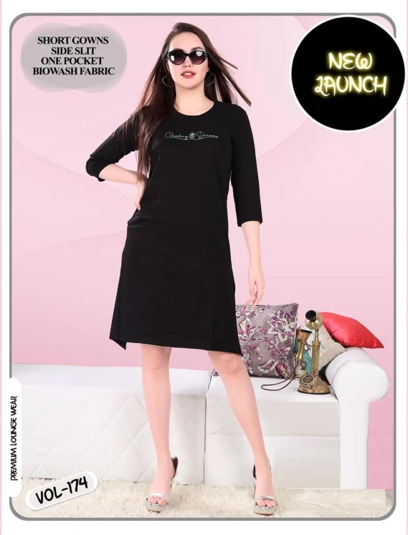 Summer Special Vol M 174 Stylish Short Gowns Night Wear Collection