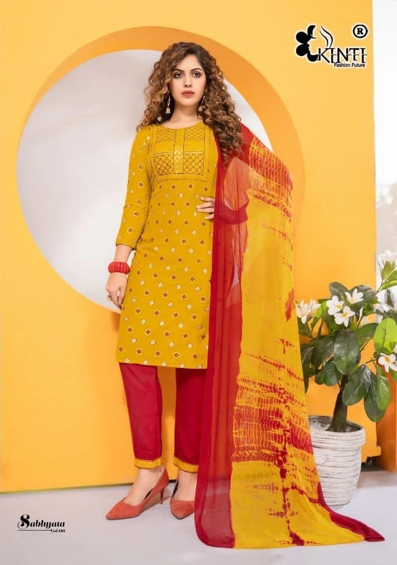 Kinti Sabhyata Vol 6 Printed Kurti With Bottom Dupatta