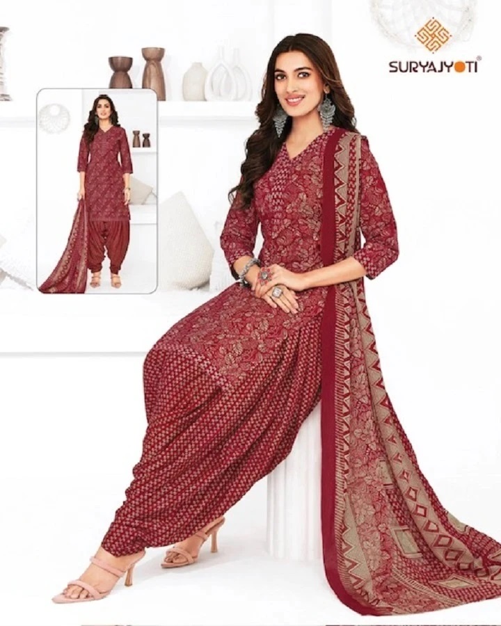 Suryajyoti Trendy Vol 11 Patiyala Printed Cotton Dress Material