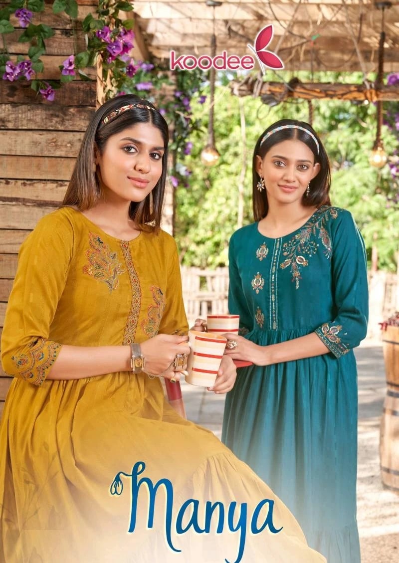 Koodee Manya Flaired Handwork Anarkali Kurti Collection
