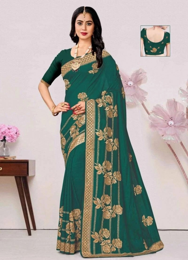 Ronisha Rosellas Art Silk Embroidery Saree Collection