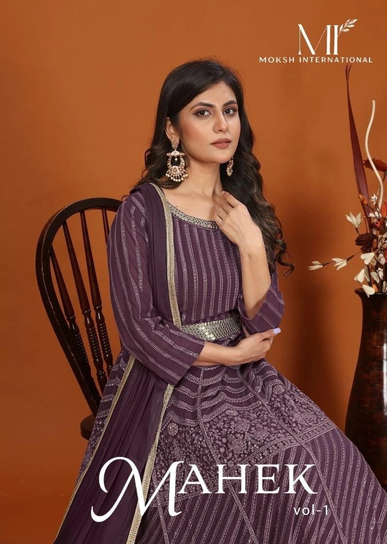 Moksh Mahek Vol 1 Embroidery Designer Long Kurti With Dupatta Collection