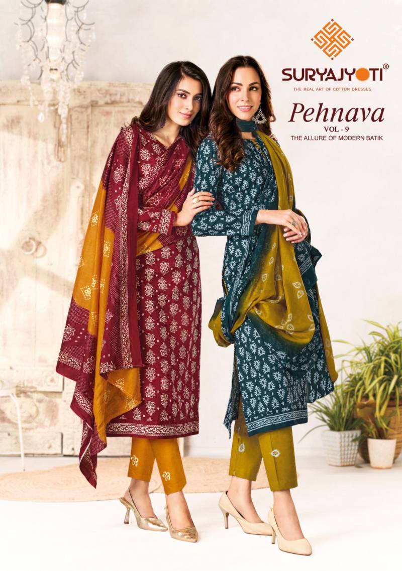 Suryajyoti Pehnava Vol 9 Cotton Printed Dress Material