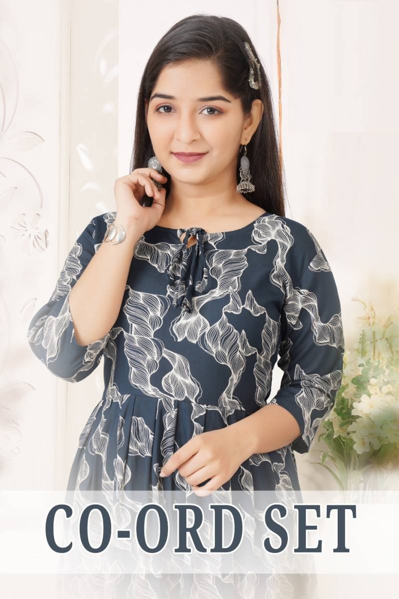 Co Ord Set 9128 Printed Kids Wear Kurtis Wholesale