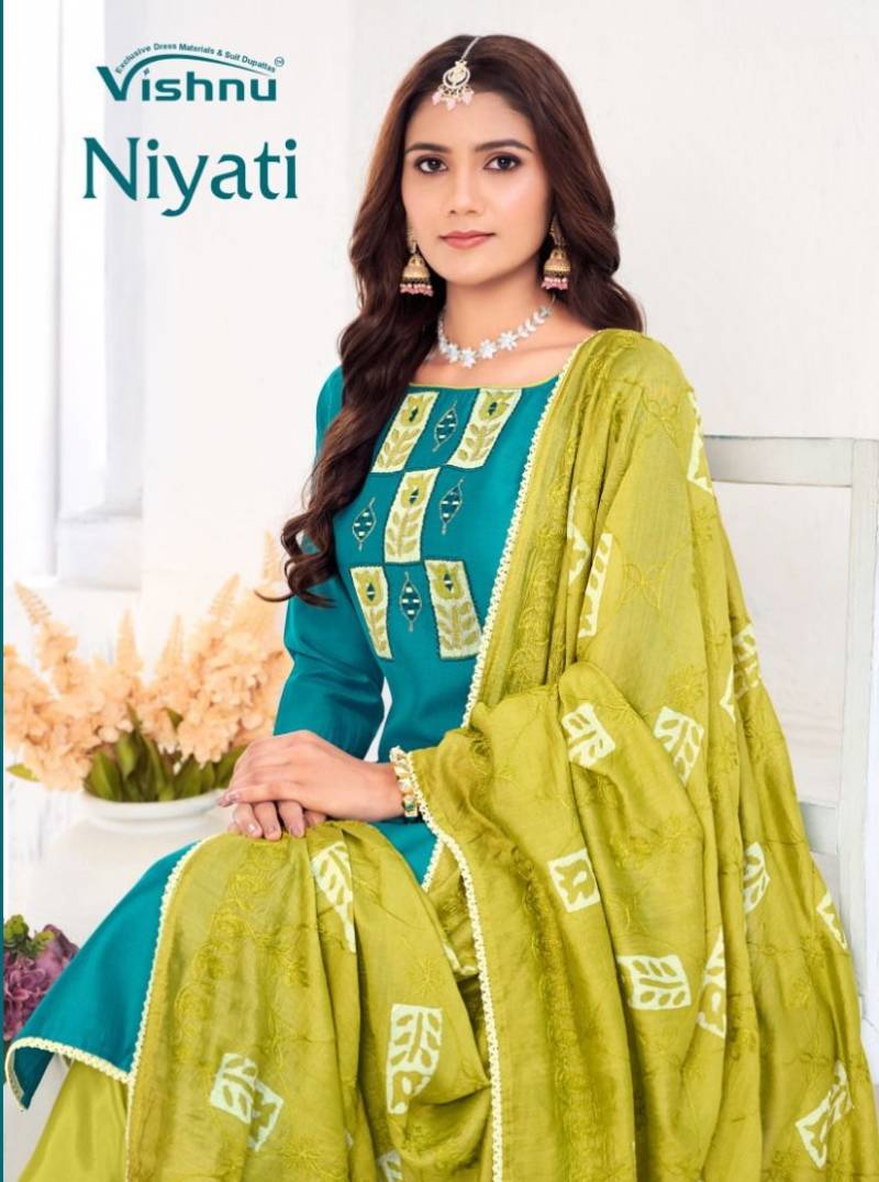 Vishnu Niyati Vichitra Silk Designer Dress Material Collection