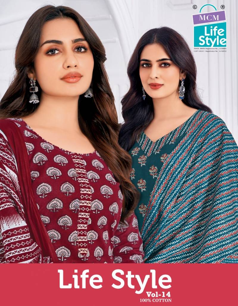 Mcm Lifestyle Vol 14 Cotton Printed Readymade Dress Collection