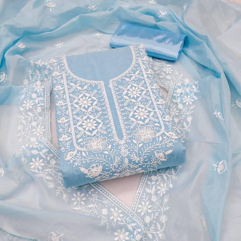 Heavy Chanderi Neck Vol 1 Embroidered Dress Material Collection