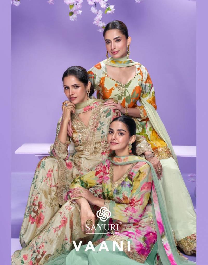 Sayuri Vaani Silk Heavy Embroidery Designer Salwar Suits Collection