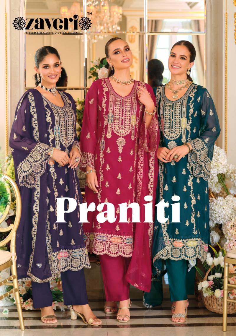 Zaveri Praniti Embroidered Ready Made Salwar Suits Collection