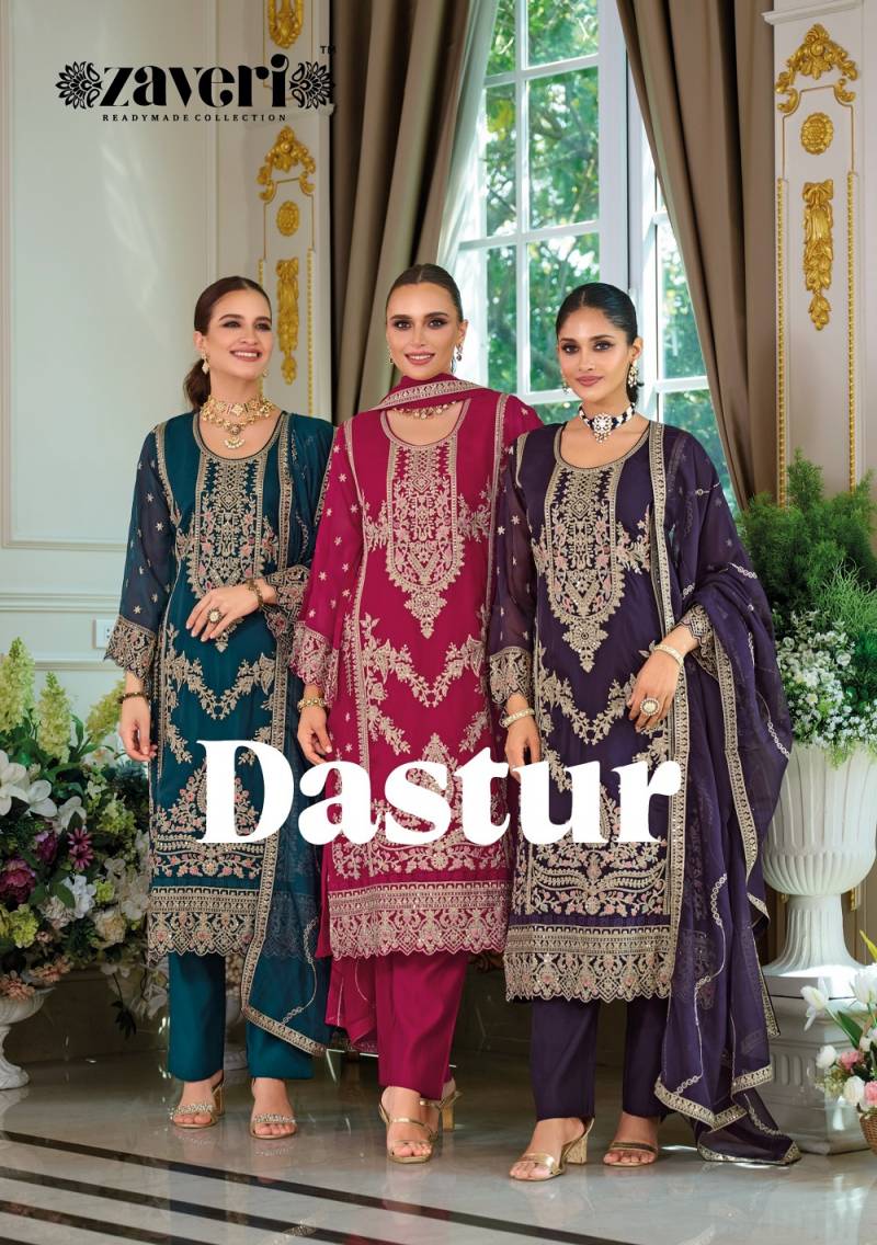 Zaveri Dastur Organza Readymade Designer Salwar Suits Collection