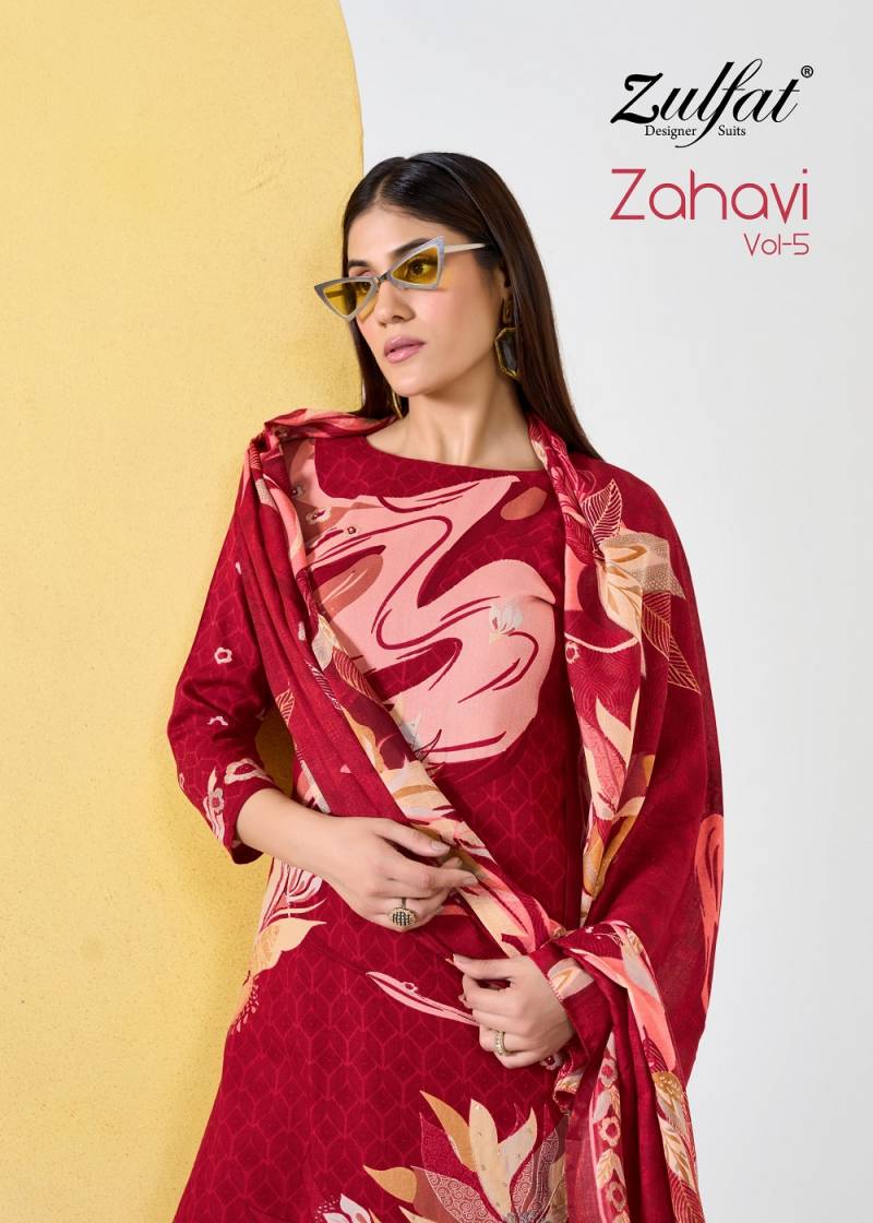 Zulfat Zahavi Vol 5 Viscose Printed Dress Material Collection