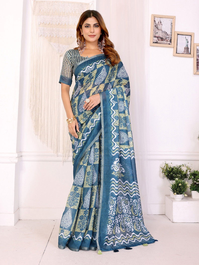 Vc Ragini A Chanderi Cotton Unique Printed Saree Collection