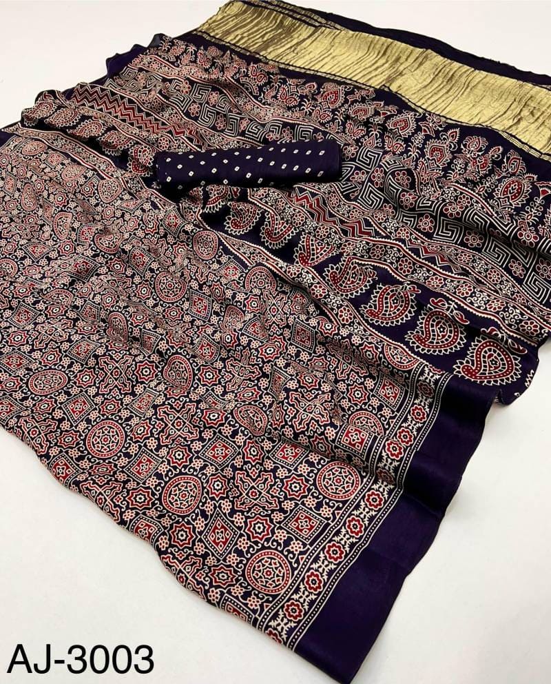 Rajyog Ajrakh Vol 2 Fancy Modal Printed Saree Collection