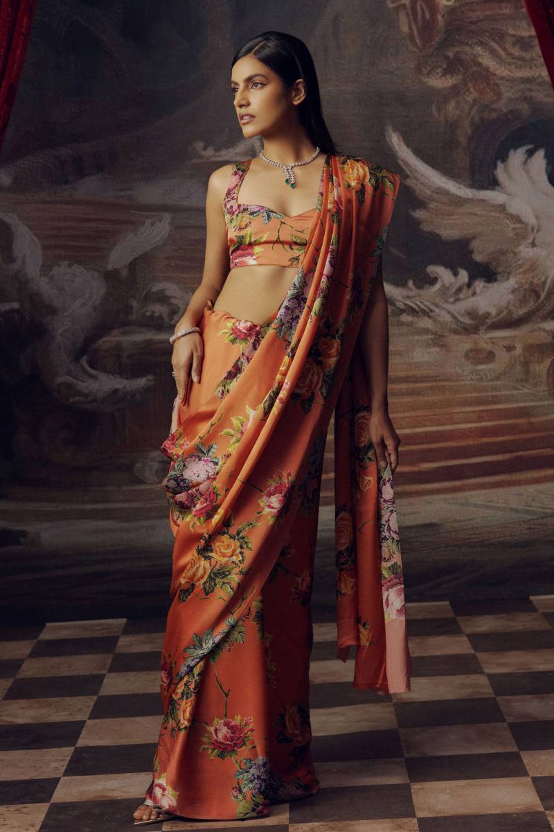 Sf Flora C Party Wear Silk Printed Saree Collection