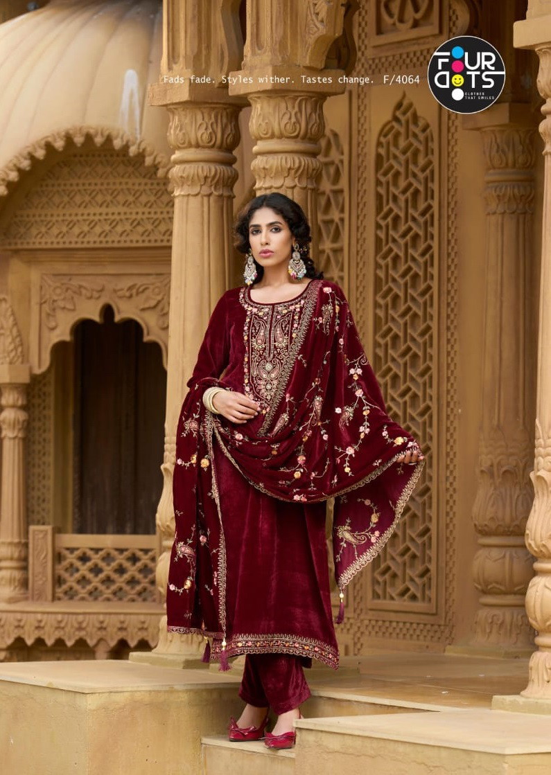 Four Dots Eleanor Velvet Designer Dress Material Collection