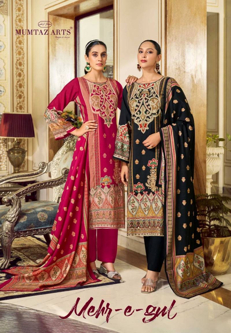 Mumtaz Mehr E Gul Silk Printed Dress Material Collection