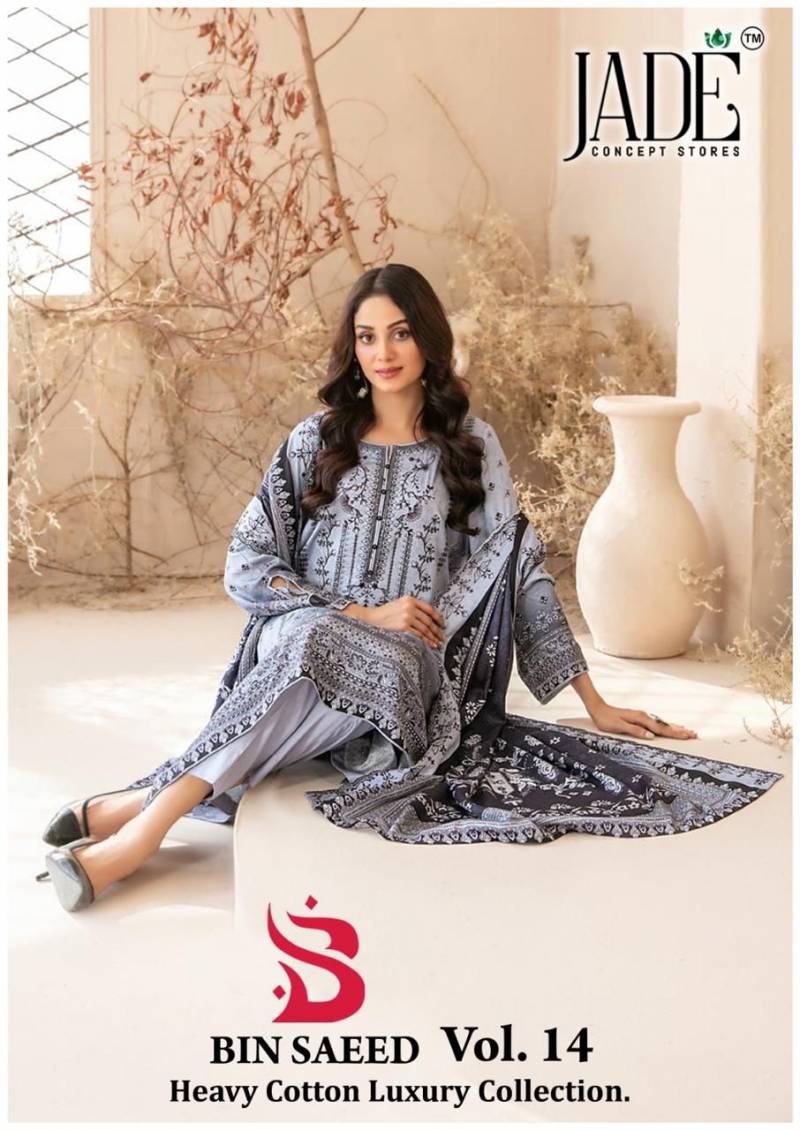 Jade Bin Saeed Vol 14 Cotton Luxury Pakistani Dress Material Collection
