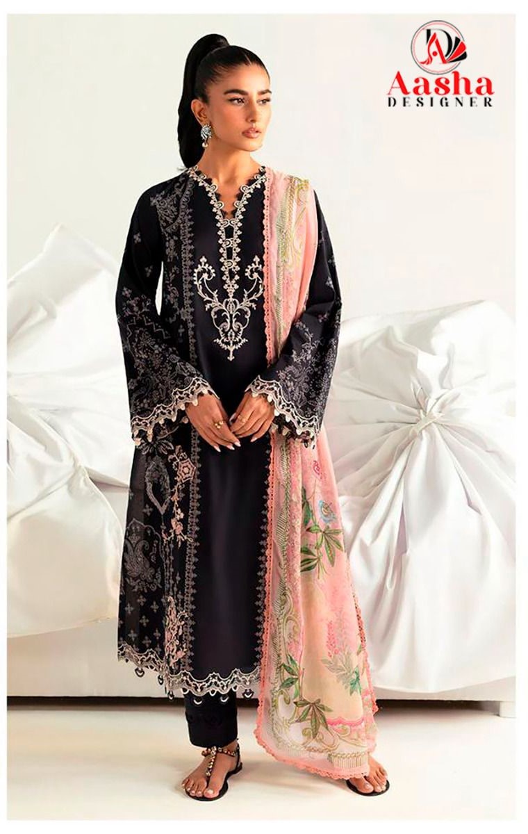 Aasha 1182 Lawn Cotton Embroidery Salwar Suit Collection