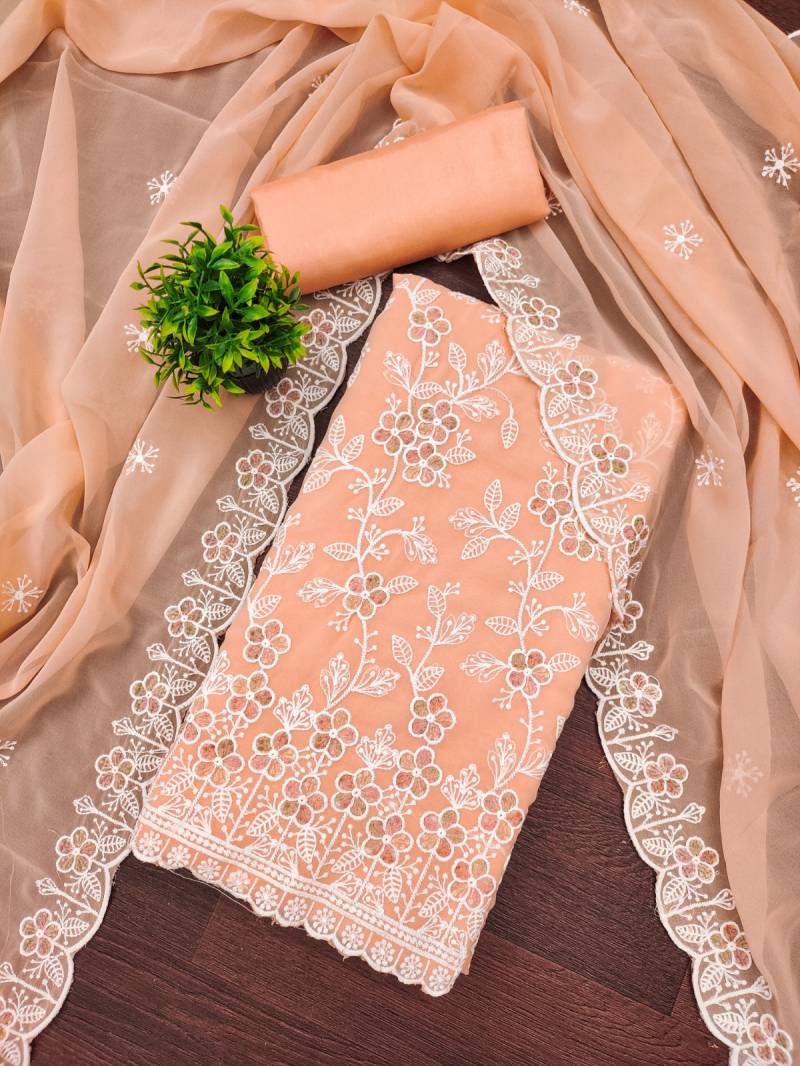 Cp 9100 Georgette Designer Embroidery Dress Material Collection