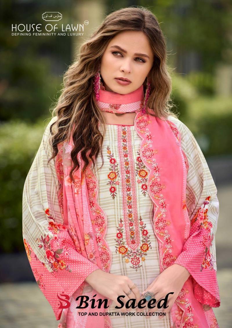 House Of Lawn Bin Saeed Vol 3 Cotton Digital Printed Dress Material Collection