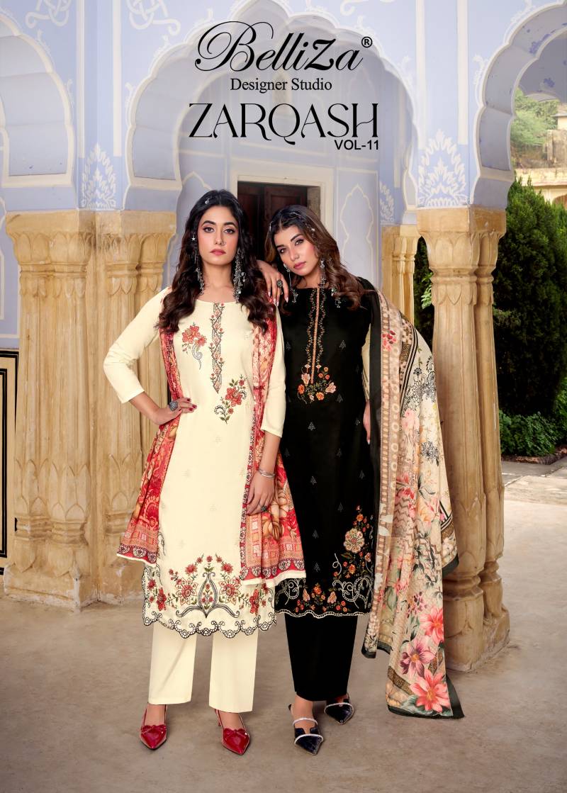 Belliza Zarqash Vol 11 Cotton Designer Dress Material Collection