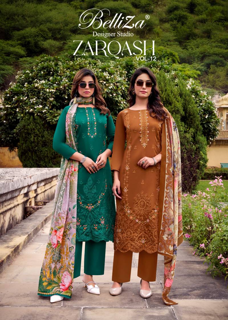 Belliza Zarqash Vol 12 Cotton Designer Dress Material Collection