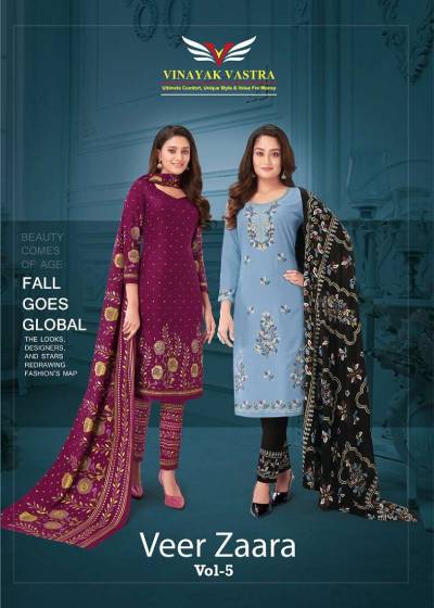 Vinayak Vastra Veer Zaara Vol 5 Designer Dress Material Collection