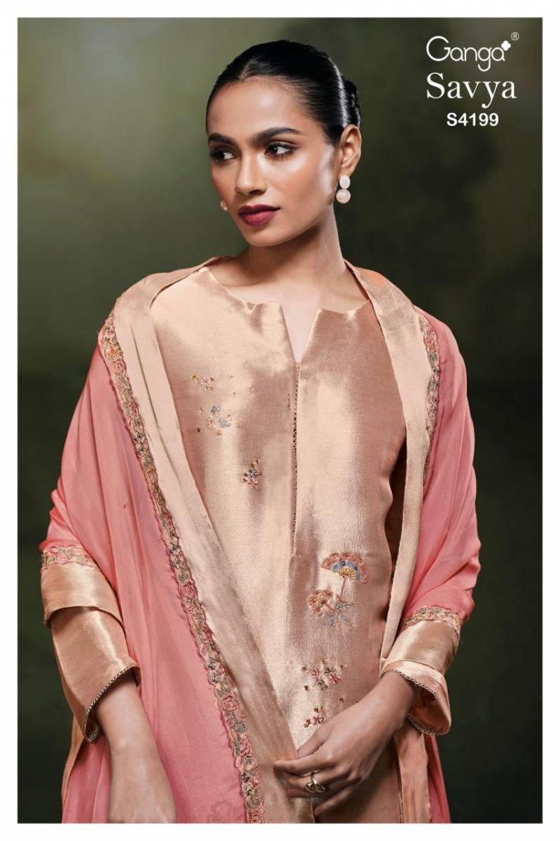 Ganga Savya 4199 Exclusive Bemberg Silk Designer Salwar Suits Collection