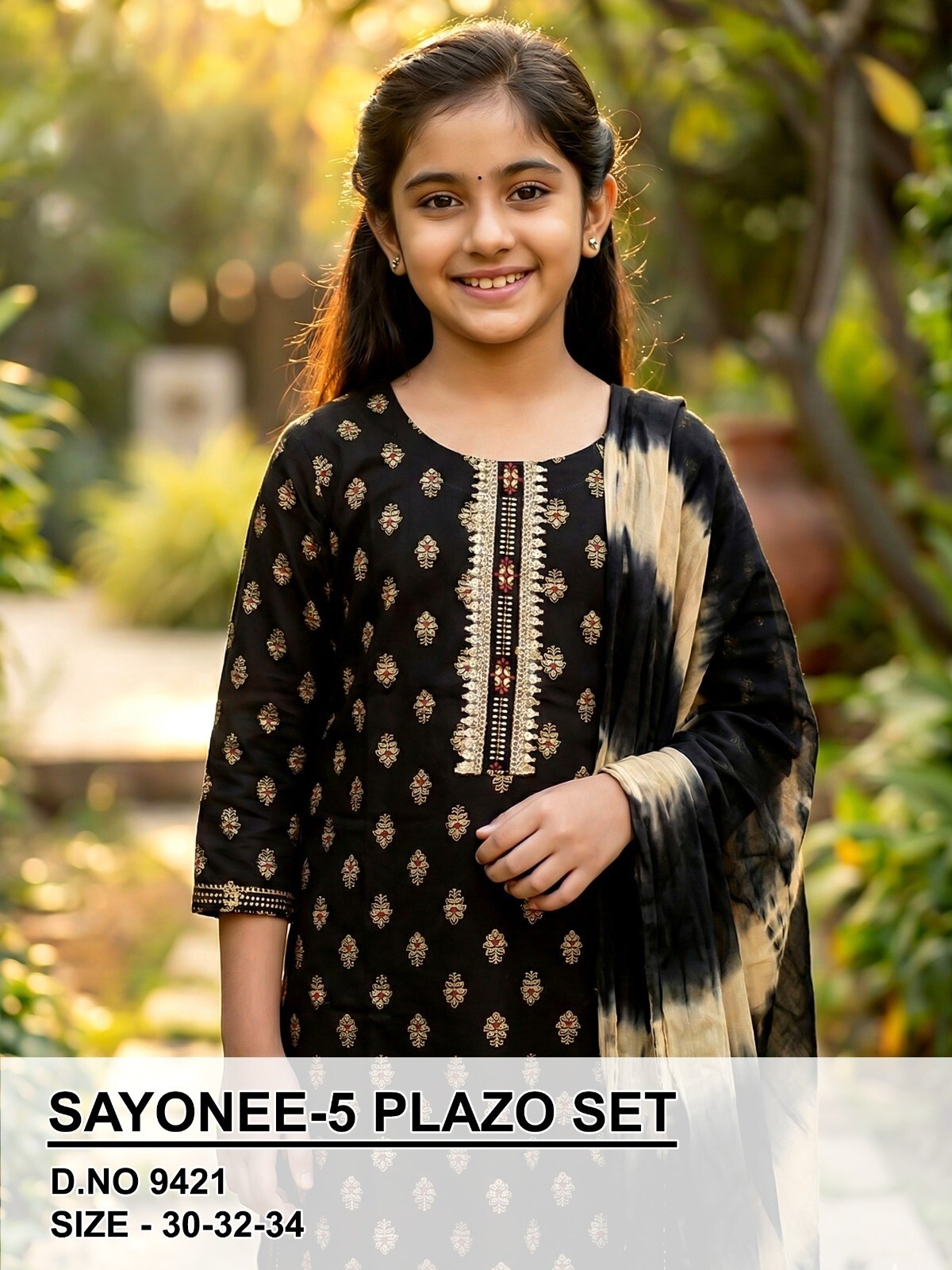 Sayonee Vol 5 Plazo Set Printed Kids Wear Kurti Bottom With Dupatta