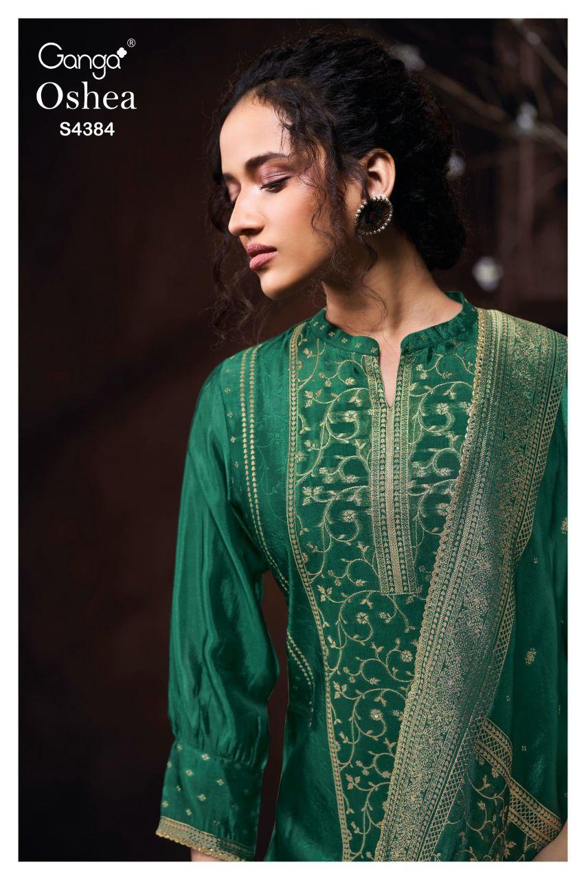 Ganga Oshea 4384 Viscose Hnadwork Salwar Kameez Collection