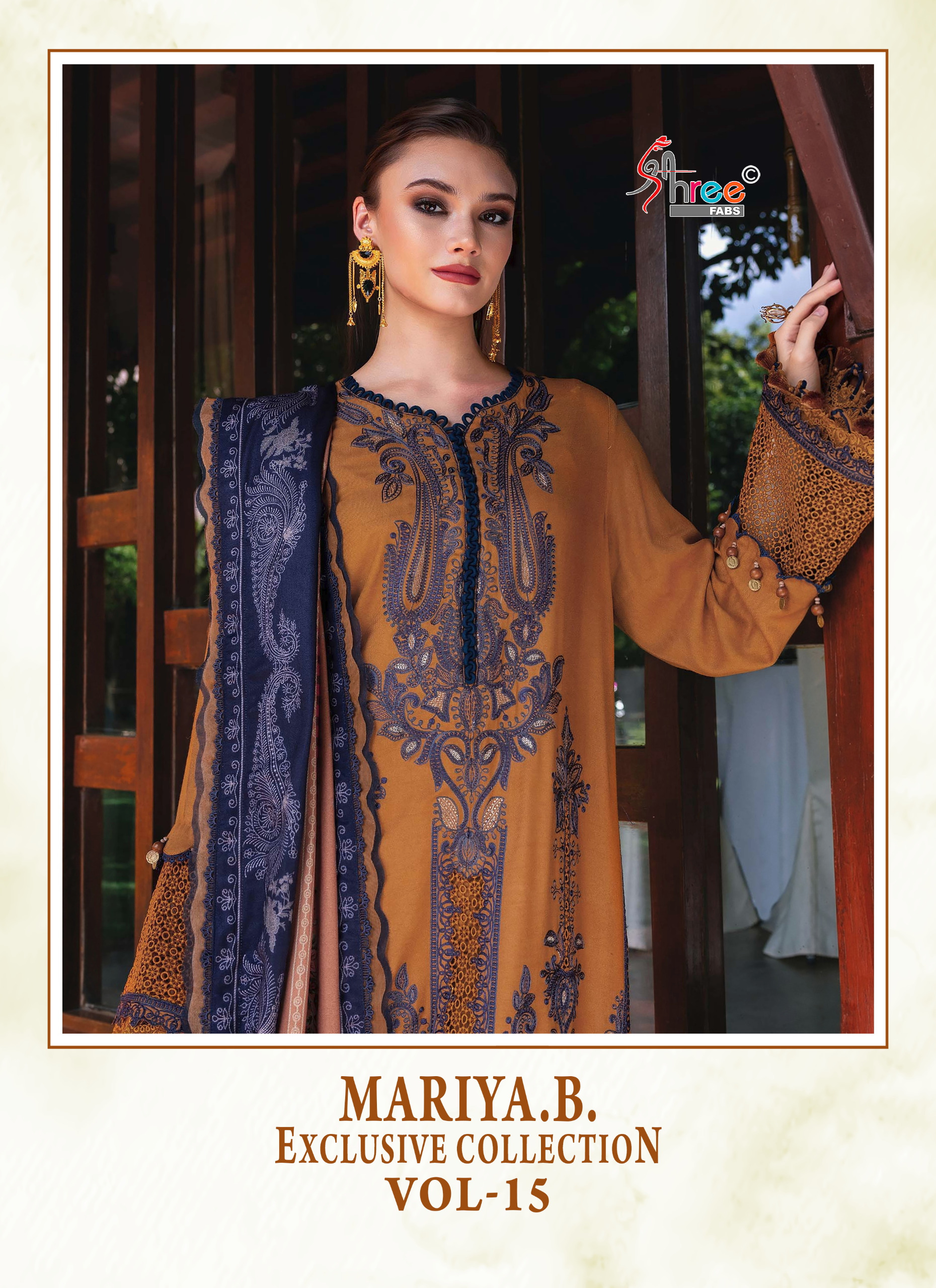Shree Maria B Exclusive Collection Vol 15 Pakistani Suits Cotton Dupatta