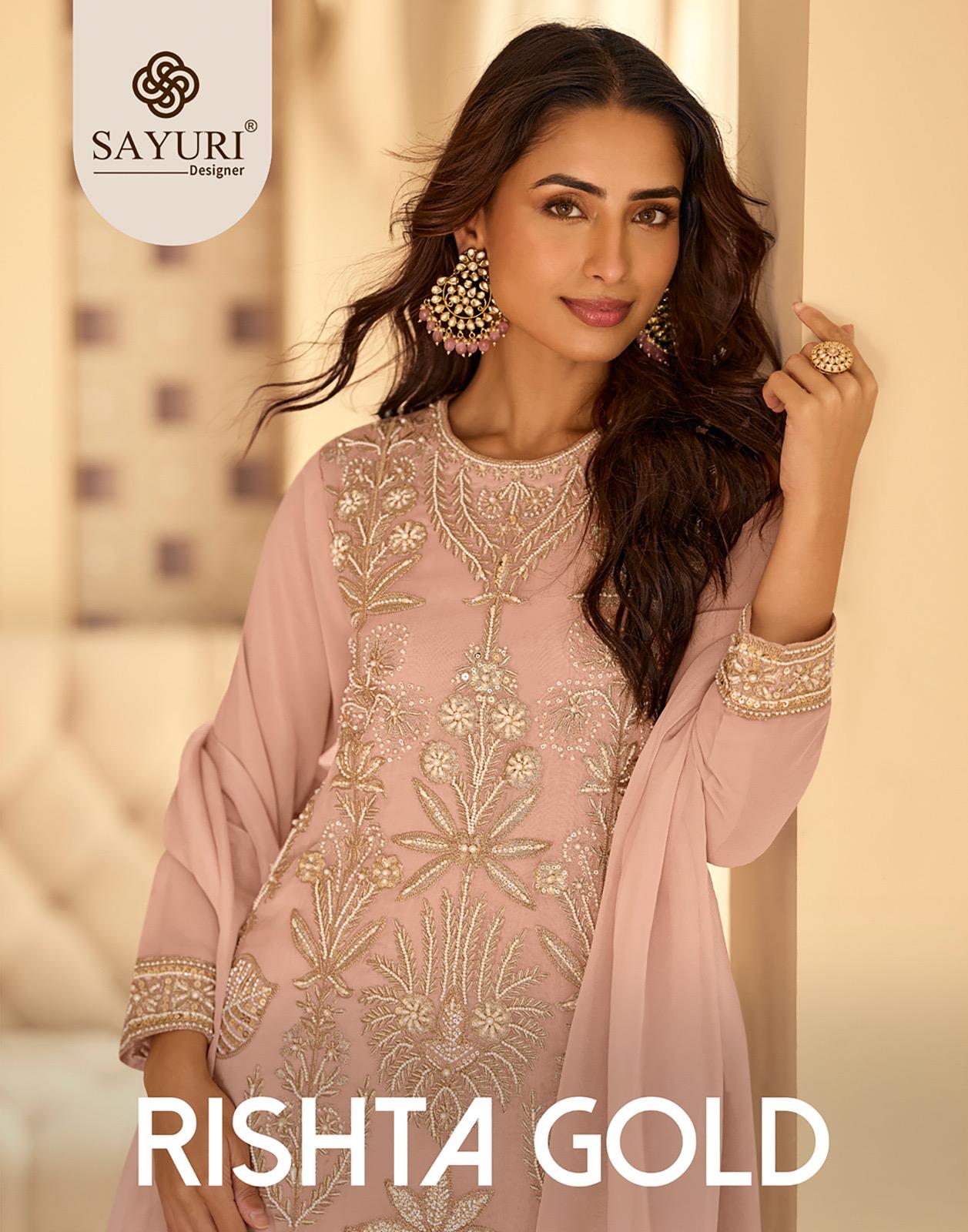 Sayuri Rishta Gold Embroidered Work Salwar Suits Collection