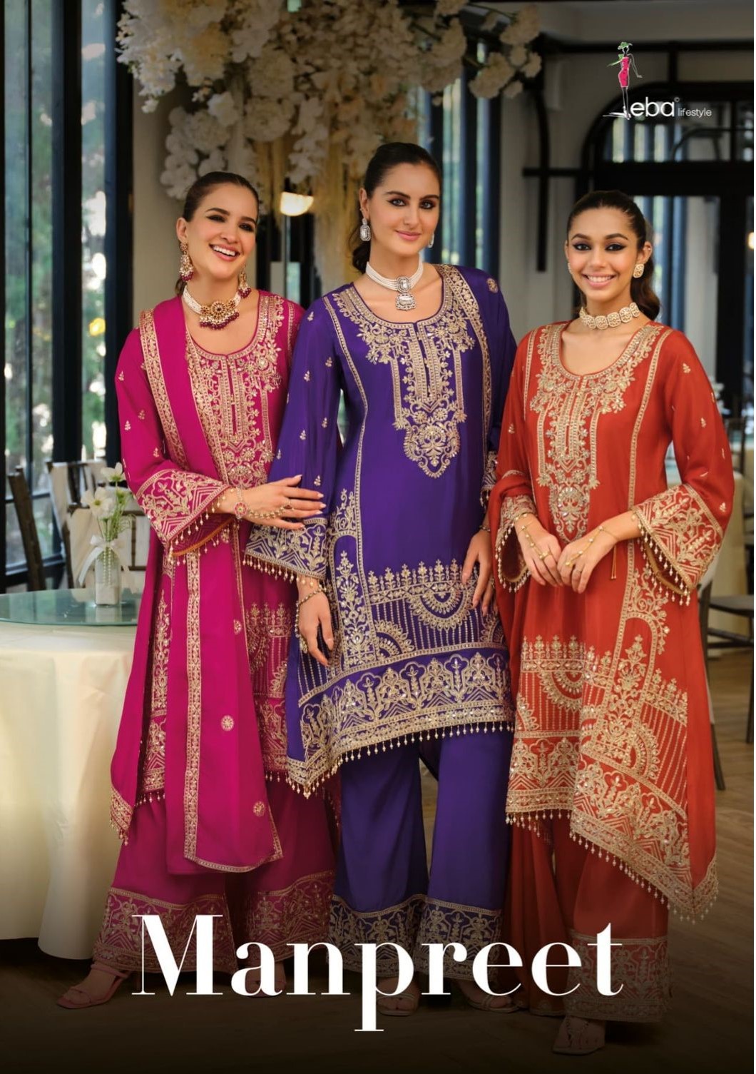 Eba Manpreet Chinon Embroidery Work Salwar Kameez Collection