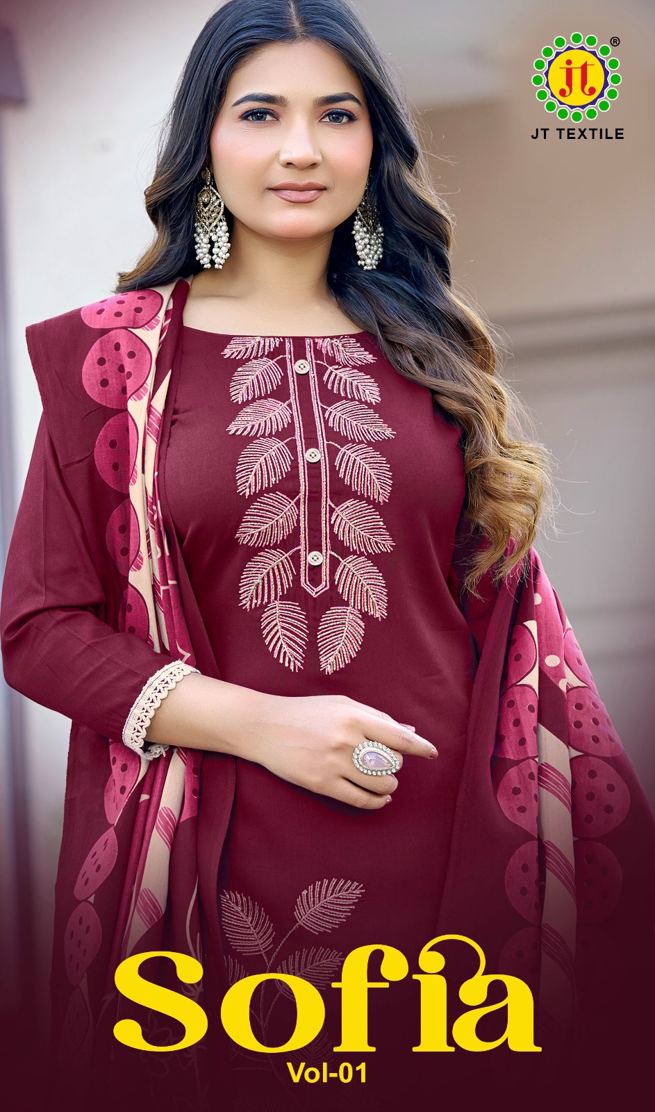 Jt Sofia Vol 1 Rayon Bites Work Dress Material Collection